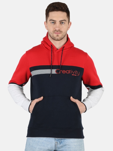 

Monte Carlo Men Red Colourblocked Hooded Sweatshirt