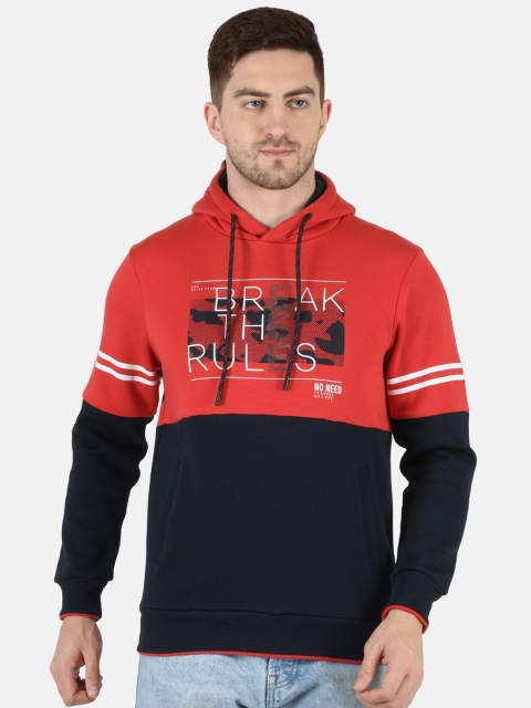 

Monte Carlo Men Red And Black Colourblocked Hooded Sweatshirt