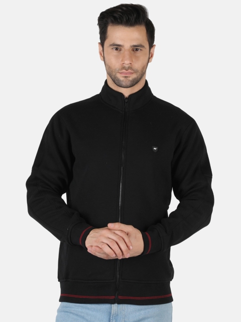 

Monte Carlo Men Black Solid Front Open Sweatshirt