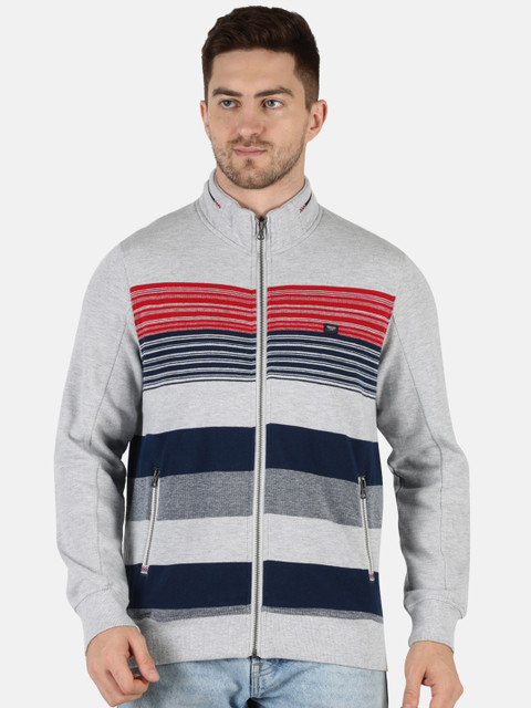 

Monte Carlo Men Grey Striped Sweatshirt