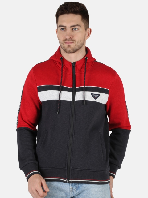 

Monte Carlo Men Grey Colourblocked Hooded Sweatshirt