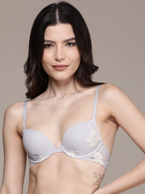 

Calvin Klein Underwear Grey & White Floral Underwired Heavily Padded Bra