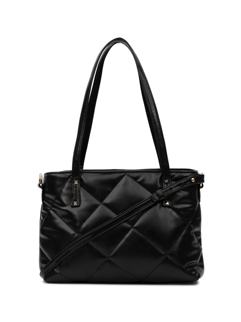 

NUFA Black PU Structured Shoulder Bag