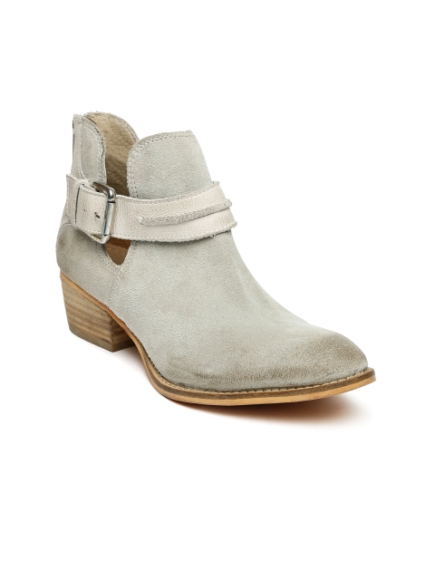 

Tao Paris Women Grey Elena Suede Heeled Boots