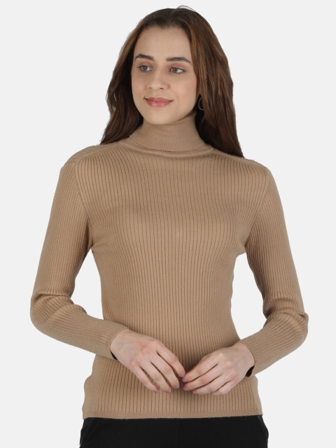 

Monte Carlo Women Brown Solid Wool Pullover