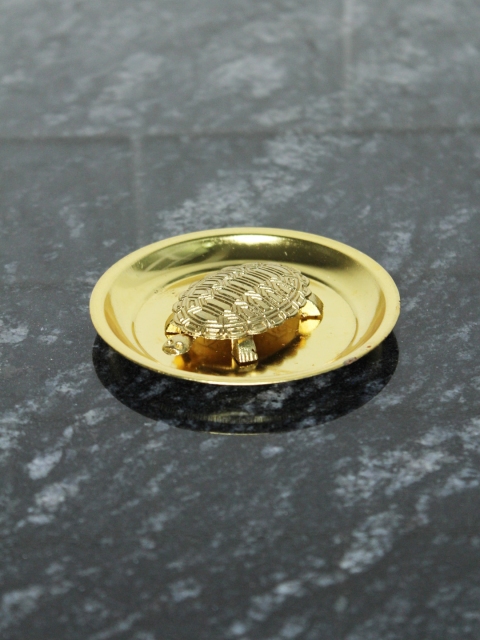 

Wonderland Gold-Toned Metal Small Tortoise With Plate
