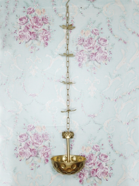 

Wonderland Gold-Toned Hanging Urli Tealight Holder Diya with Chain