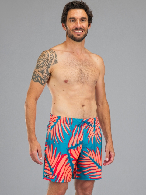 

OLAIAN By Decathlon Men Blue Floral Printed Surfing Board Surfing and Kayaking Shorts 100