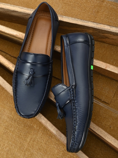 

mr wonker Men Blue Textured Loafers