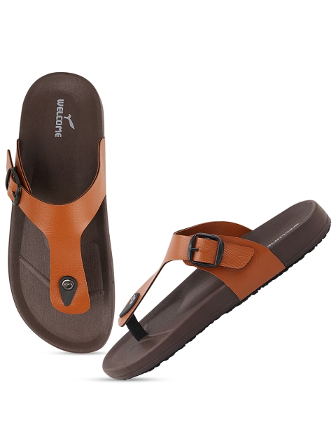 

WELCOME Men Tan & Brown Solid Comfort Sandals