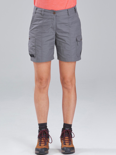 

FORCLAZ By Decathlon Women Grey Outdoor Trekking TRAVEL 100 Sports Shorts