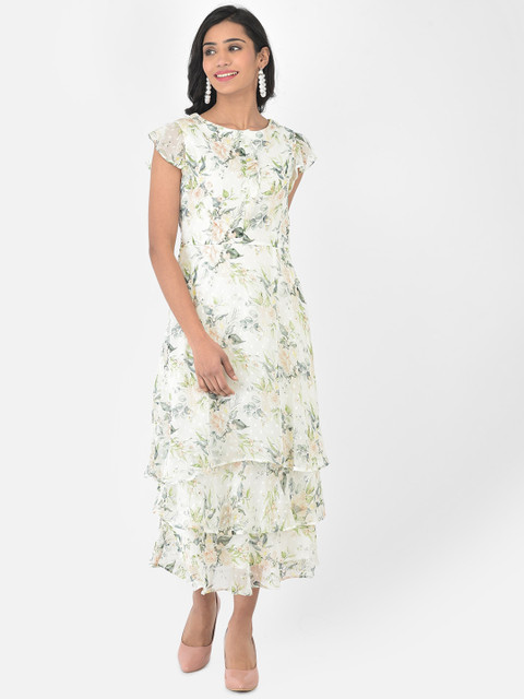 

Latin Quarters Green & White Floral Midi Dress