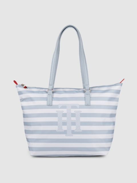 

Tommy Hilfiger Blue Striped Structured Tote Bag