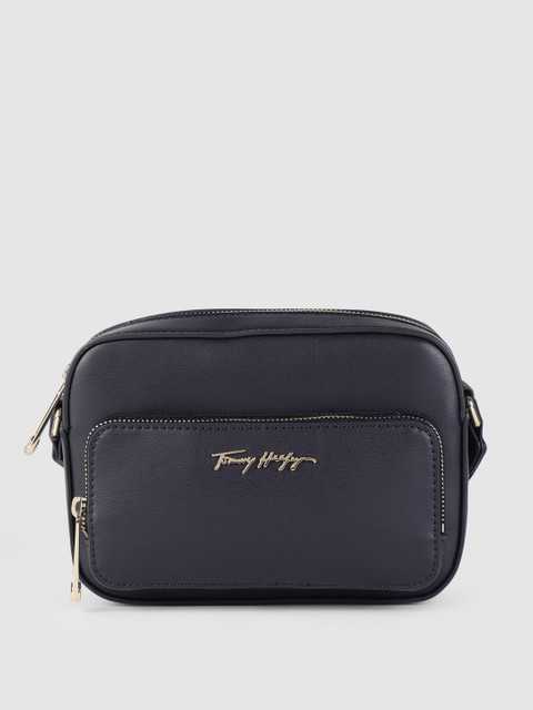 

Tommy Hilfiger Navy Blue PU Structured Sling Bag