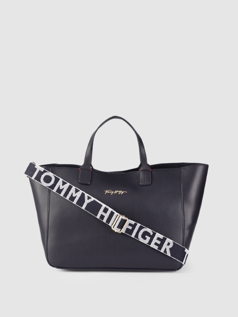 

Tommy Hilfiger Navy Blue PU Structured Handheld Bag