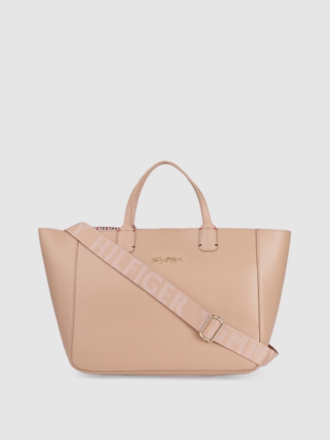 

Tommy Hilfiger Beige Solid Structured Handheld Bag