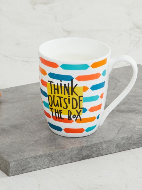 

Home Centre Blue & Orange Printed Bone China Matte Cups Set