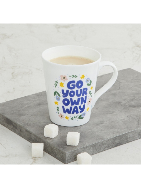 

Home Centre White & Blue Printed Bone China Glossy Cups Set