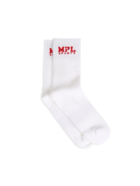 

MPL SPORTS Men White Self Design Crew Cricket Socks