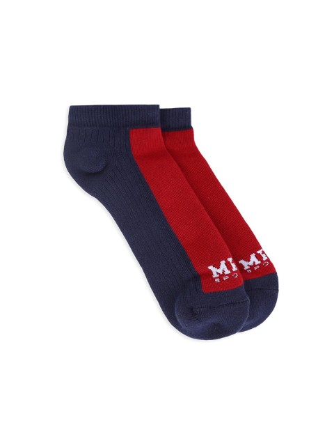 

MPL SPORTS Men Blue & Red Colourblocked Ankle-Length Socks