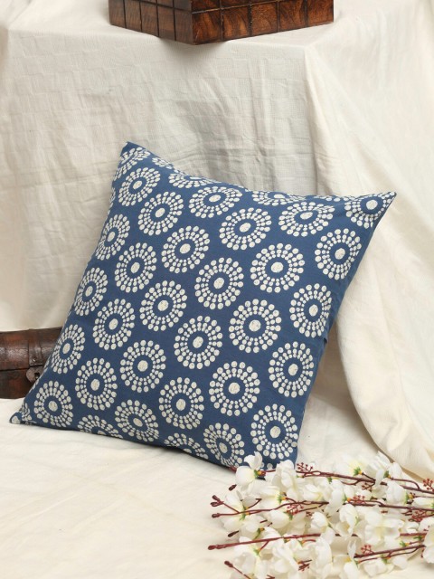 

EK Blue Ethnic Motifs Printed Square Cushion Covers