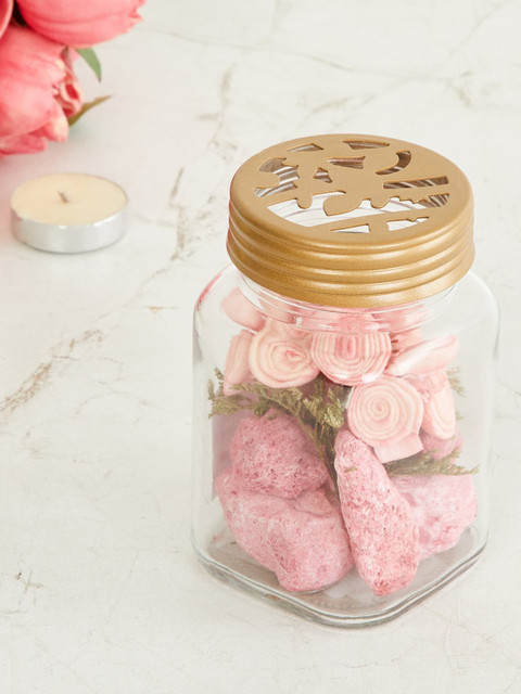 

Home Centre Transparent Glass Flower and Botanical Lotus Peony Scented Potpourri