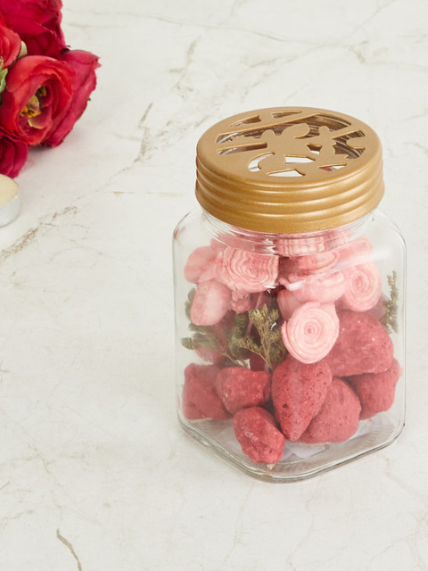 

Home Centre Transparent Flower and Botanical Cranberry Scented Glass Potpourri