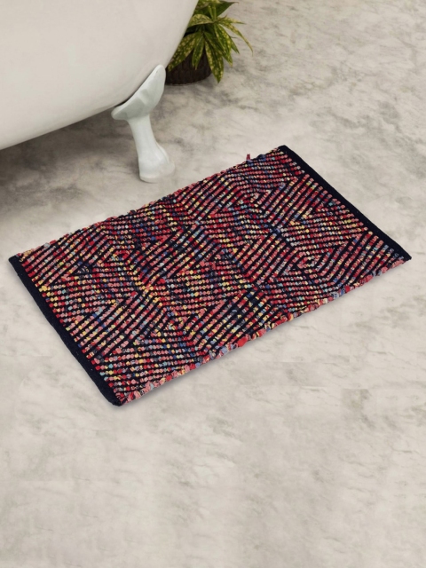 

Home Centre Red & Blue Textured Cotton Woven Bath Rug