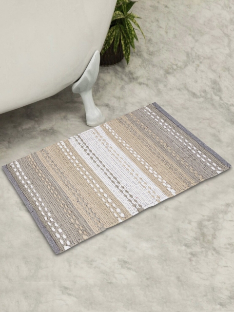 

Home Centre Grey & White Textured Cotton 150 GSM Bath Rug