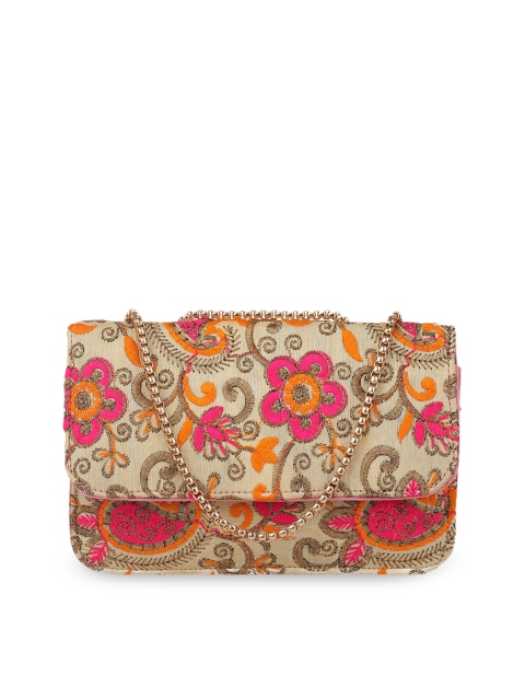

gaura pakhi Beige Ethnic Motifs Structured Shoulder Bag