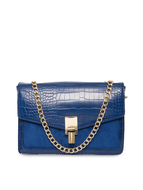 

ALDO Blue Textured Structured Satchel with Tasselled