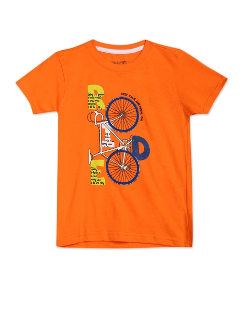

Cherokee Boys Orange Printed Regular Fit T-shirt