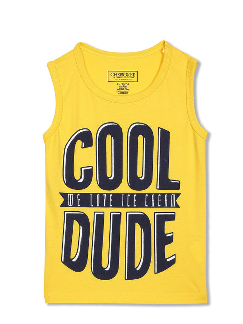 

Cherokee Boys Yellow Typography Printed T-shirt