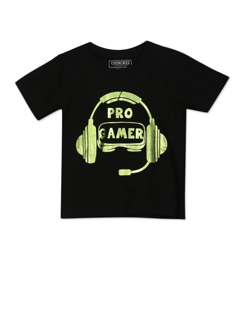 

Cherokee Boys Black Graphic Printed T-shirt