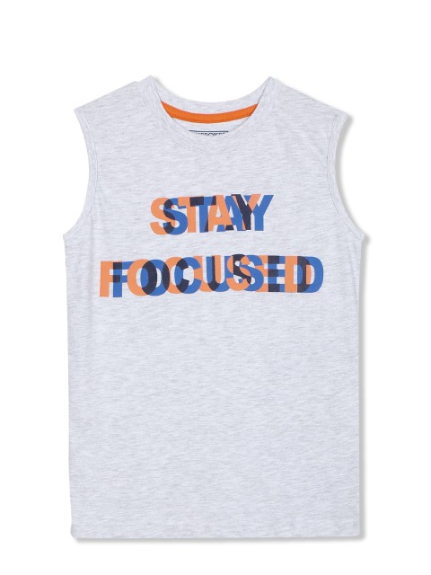 

Cherokee Boys Grey Typography Printed Applique T-shirt