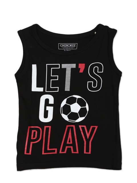 

Cherokee Boys Black Typography Printed T-shirt