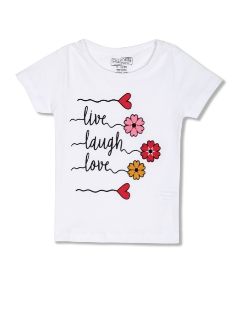 

Cherokee Girls White Printed T-shirt