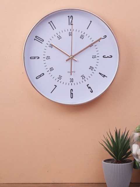 

House Of Accessories White & Rose Gold Contemporary Analogue Wall Clock