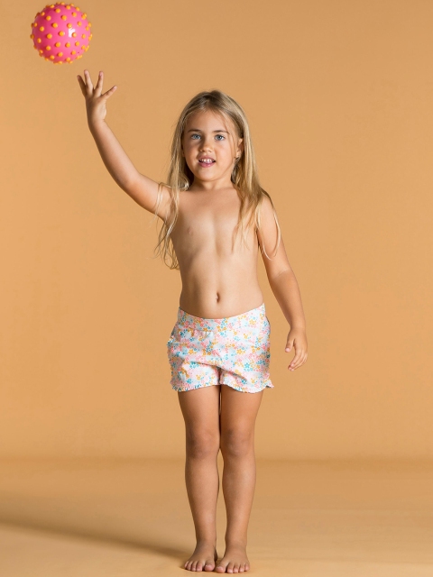 

Nabaiji By Decathlon Girls White Printed Swim Shorts