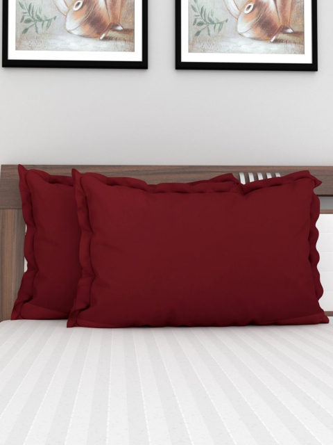 

Home Centre Set Of 2 Red Solid Sleep Pillow