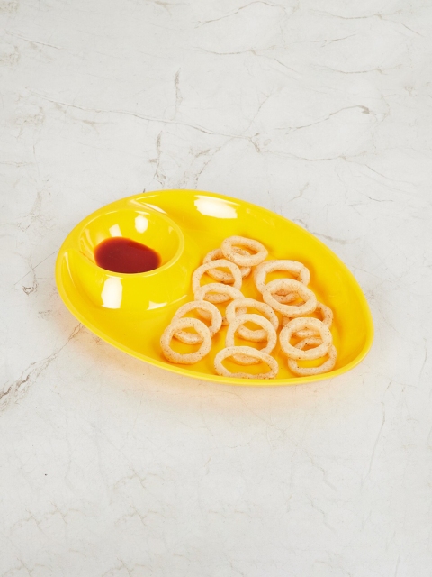 

Home Centre Yellow Solid Melamine Chip Dip Serware