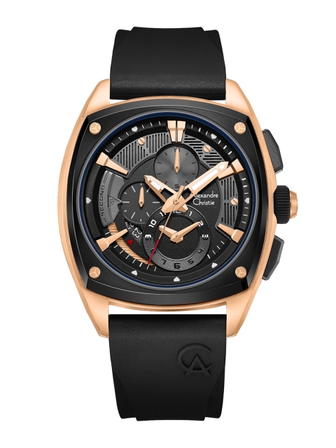 

Alexandre Christie Men Black Dial & Black Straps Analogue Chronograph Watch 6591MCRBRBA