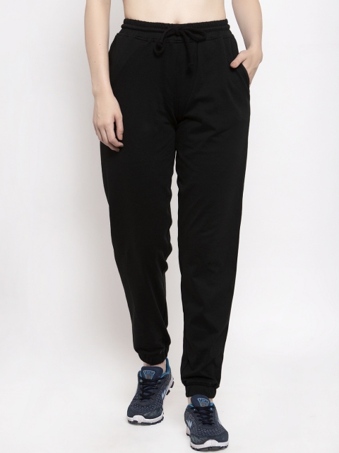 

UnaOne Women Black Solid Cotton Winter Joggers