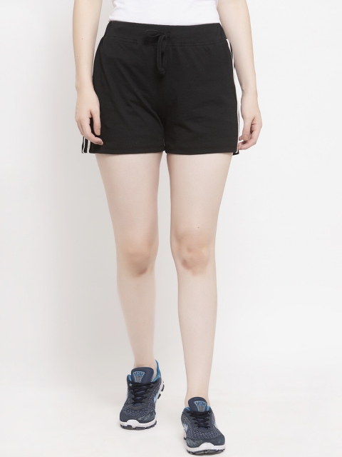 

UnaOne Women Plus Size Black Sports Shorts
