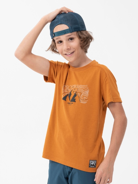 

Quechua By Decathlon Boys Brown Graphic Printed T Shirt