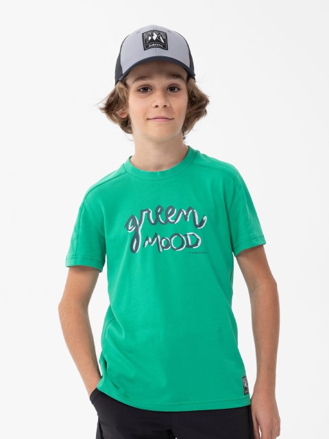 

Quechua By Decathlon Boys Green Typography Printed Hiking T-shirt