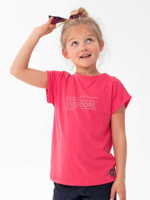 

Quechua By Decathlon Girls Red Typography Printed T Shirt