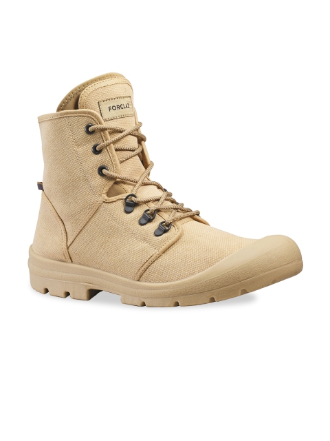 

FORCLAZ By Decathlon Men Cream-Coloured Textile Trekking Sports Shoes