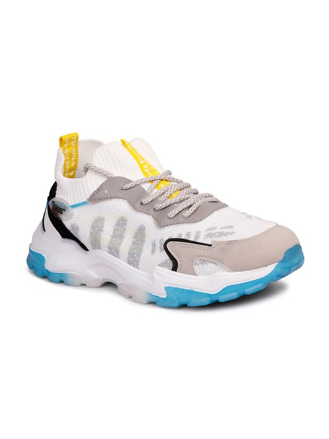 

CIPRAMO SPORTS Men White Colourblocked PU Sneakers