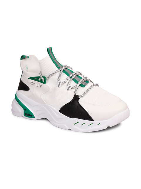 

CIPRAMO SPORTS Men White & Black Colourblocked Sneakers